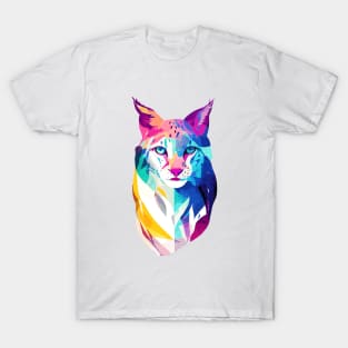 Lynx Wild Nature Animal Colors Art Paint T-Shirt